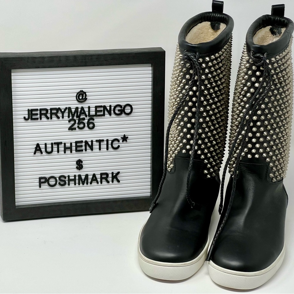 Christian Louboutin ‘Surlapony’ Spiked Leather Snow Boots